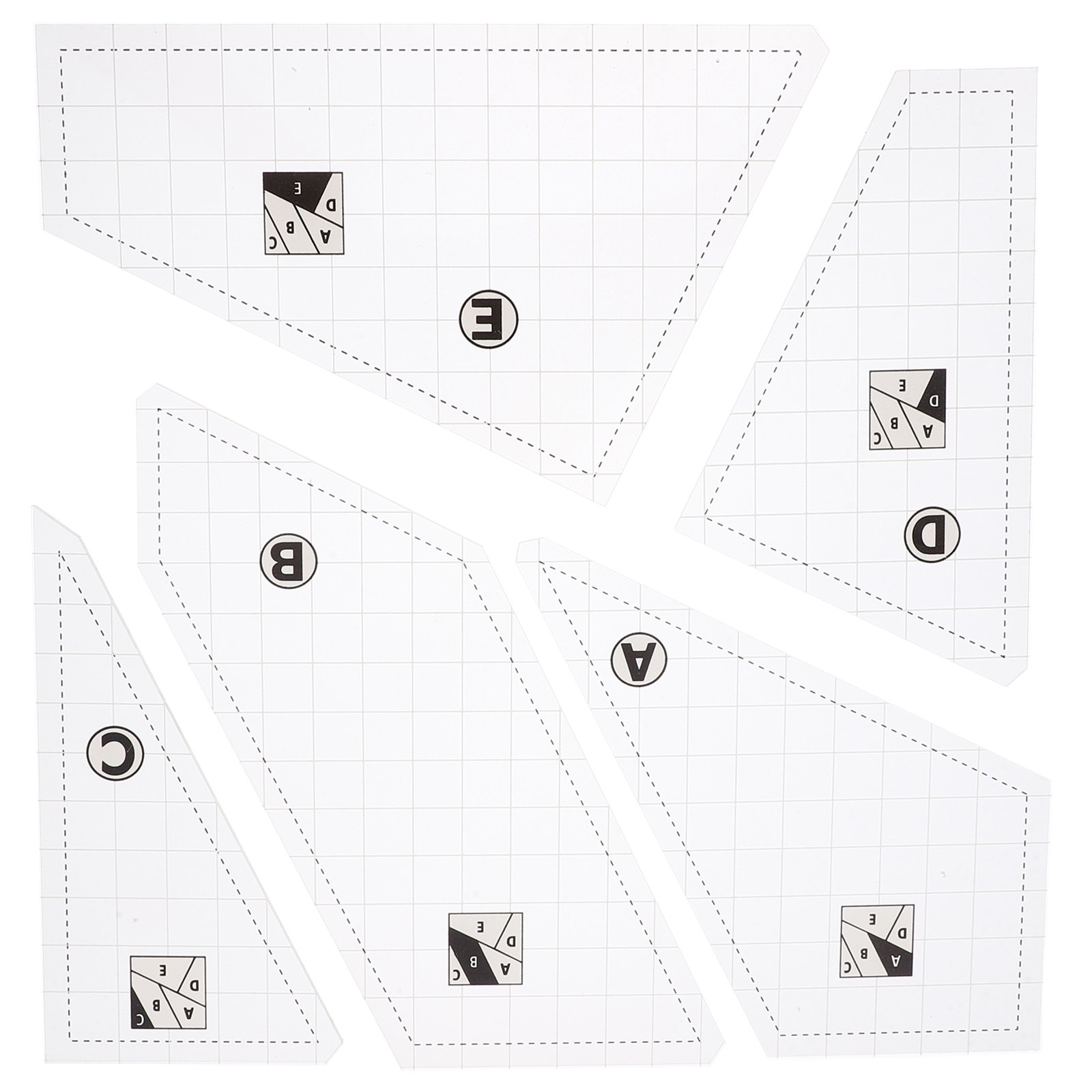 Sewing Gauge Ruler - 퀼팅 템플릿 세트 5개, 아크릴 패치워크