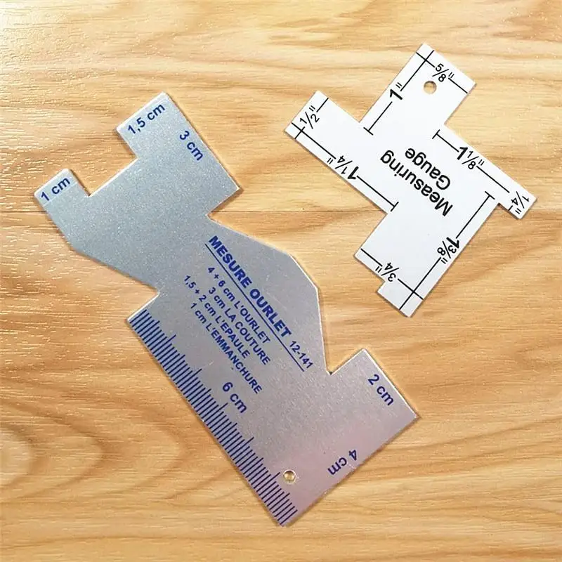 Sewing Gauge Ruler - 패브릭 마커 재단사 분필 및 금속