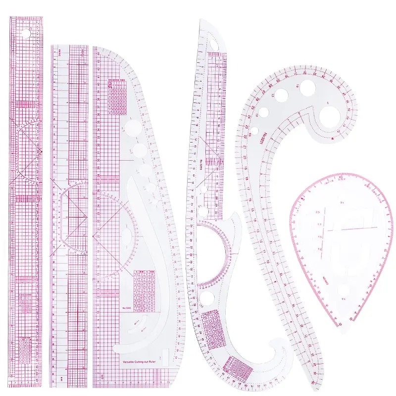 Sewing Gauge Ruler - 6PCS 프랑스어 곡선 눈금자 소프트 패치