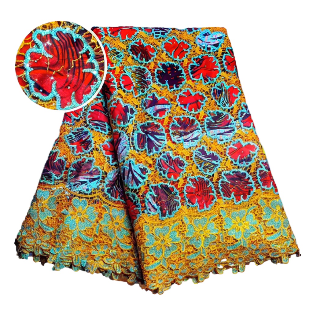 100% 코튼 아프리칸 글리터 왁스 레이스 원단 5야드 - Sewing Batik Fabric 리뷰 및 가격