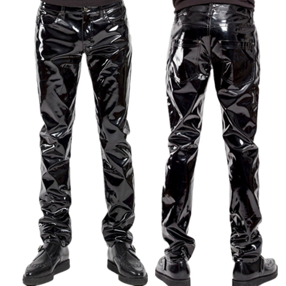 반짝 이는 PVC 라텍스 바지 남자 오토바이 블랙 망  - Sewing Latex 리뷰 및 가격