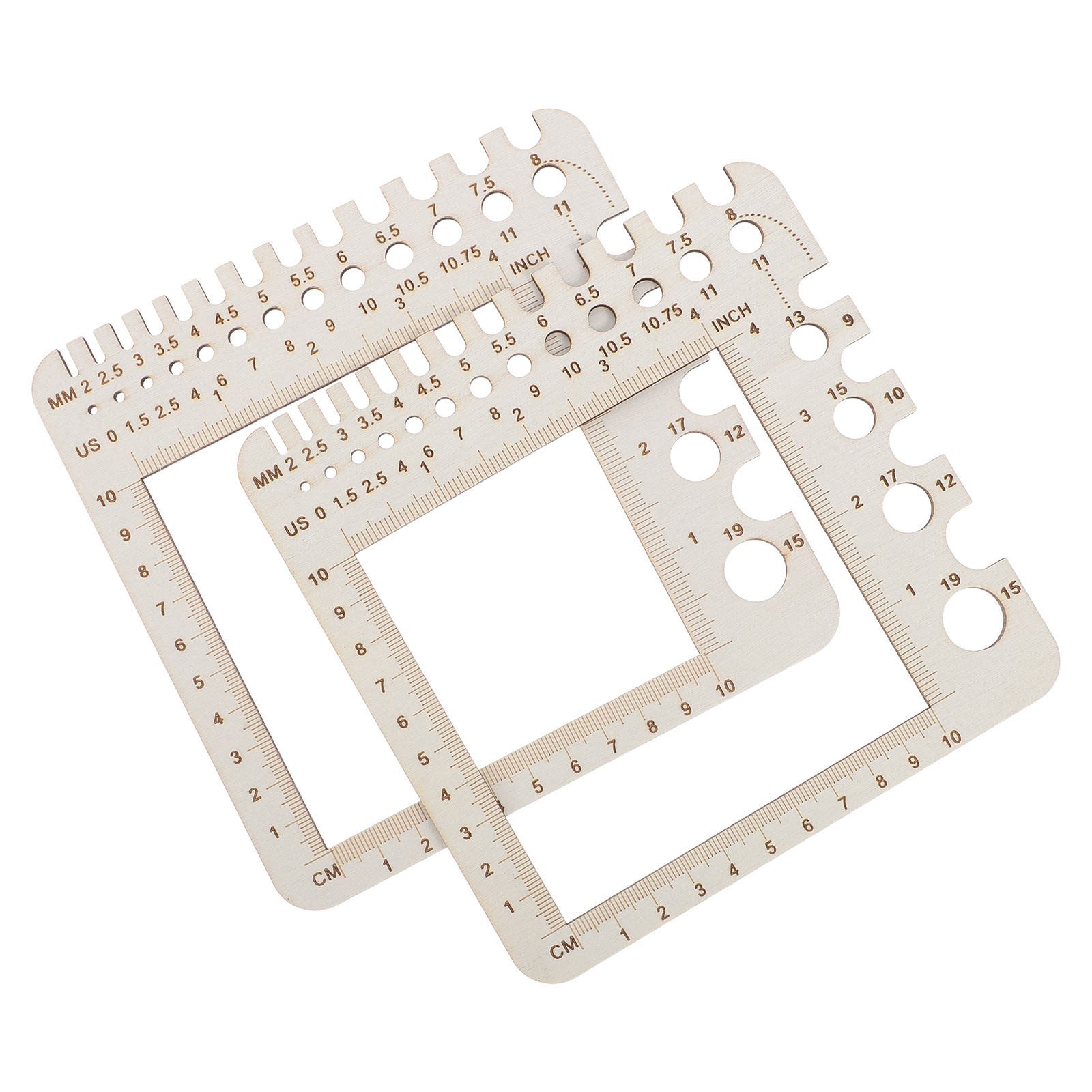 2개 세트 나무 뜨개질 측정 도구, 크로셰 뜨개질용 자 - Sewing Gauge Ruler 리뷰 및 가격