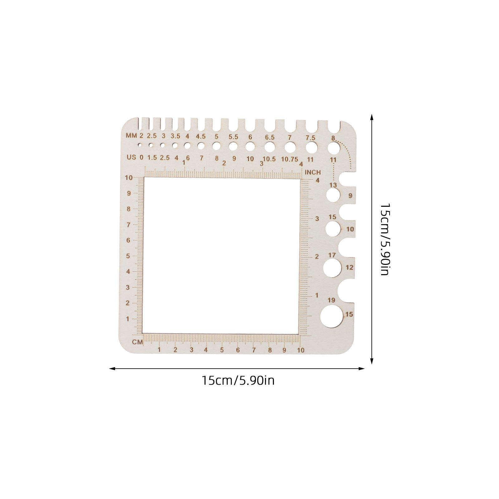 2개 세트 나무 뜨개질 측정 도구, 크로셰 뜨개질용 자 - Sewing Gauge Ruler 리뷰 및 가격