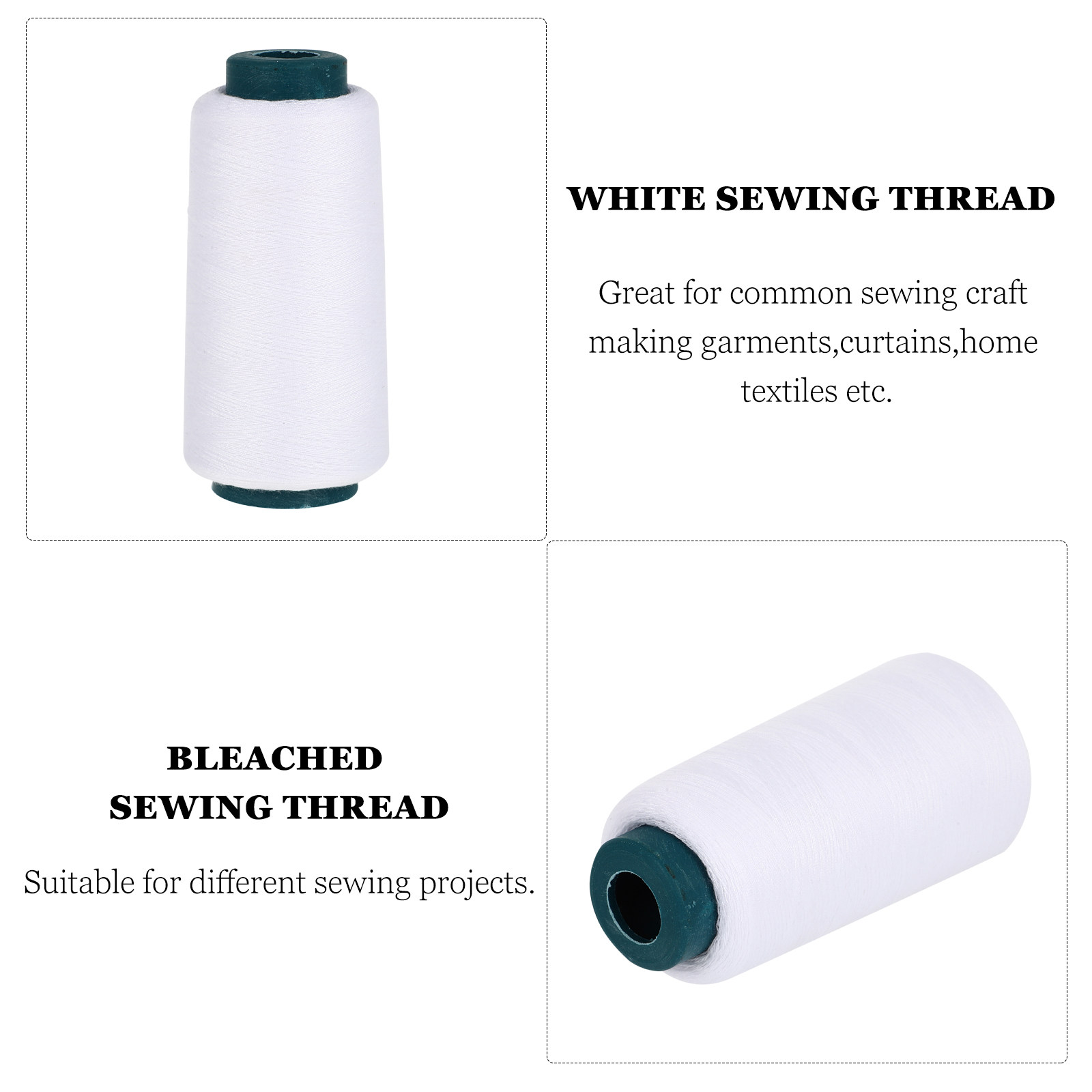 3000야드, 표백 처리된 흰색 폴리에스터 재봉사, 높 - Sewing Thread In Textile 리뷰 및 가격